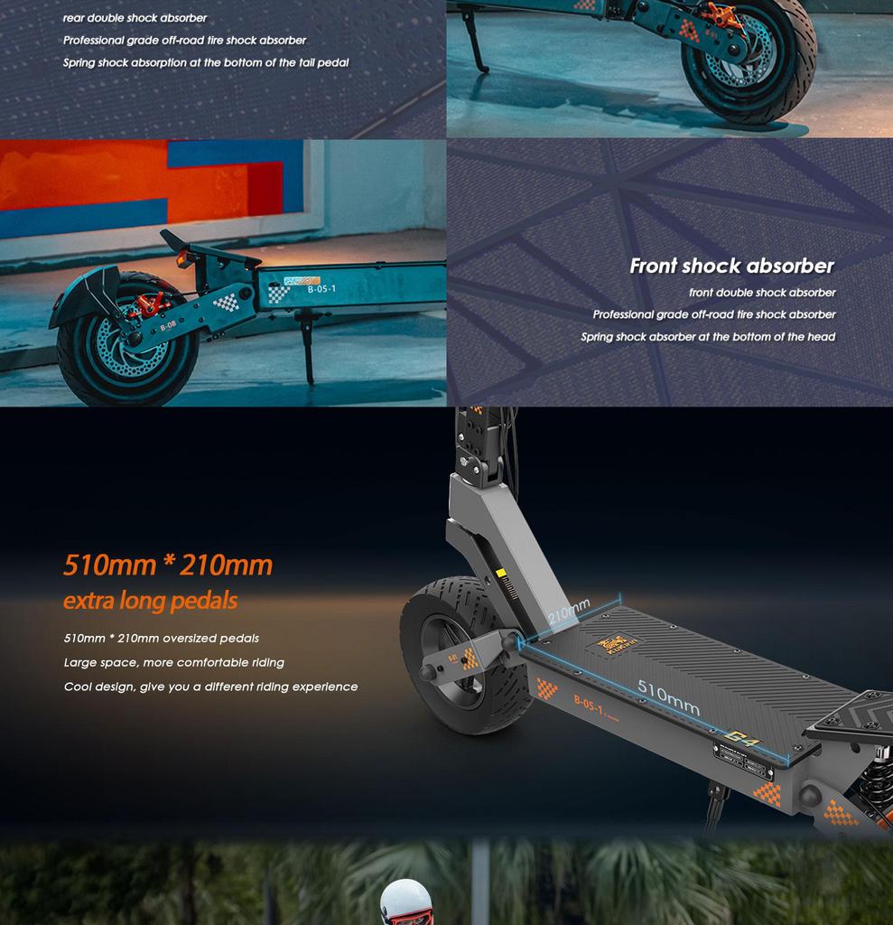 Electric Scooter Adult Kukirin G4 2400W Motor Top Speed 70Km/h Foldable Electric Scooter 60V 20AH Max Range 75Km Load 120Kg