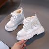 Winter Girl's Ankle Boot Warm Plush Children Thick Bottom Snow Boot Fashion Glossy Kids Causal Princess Short Cotton Boots Soft