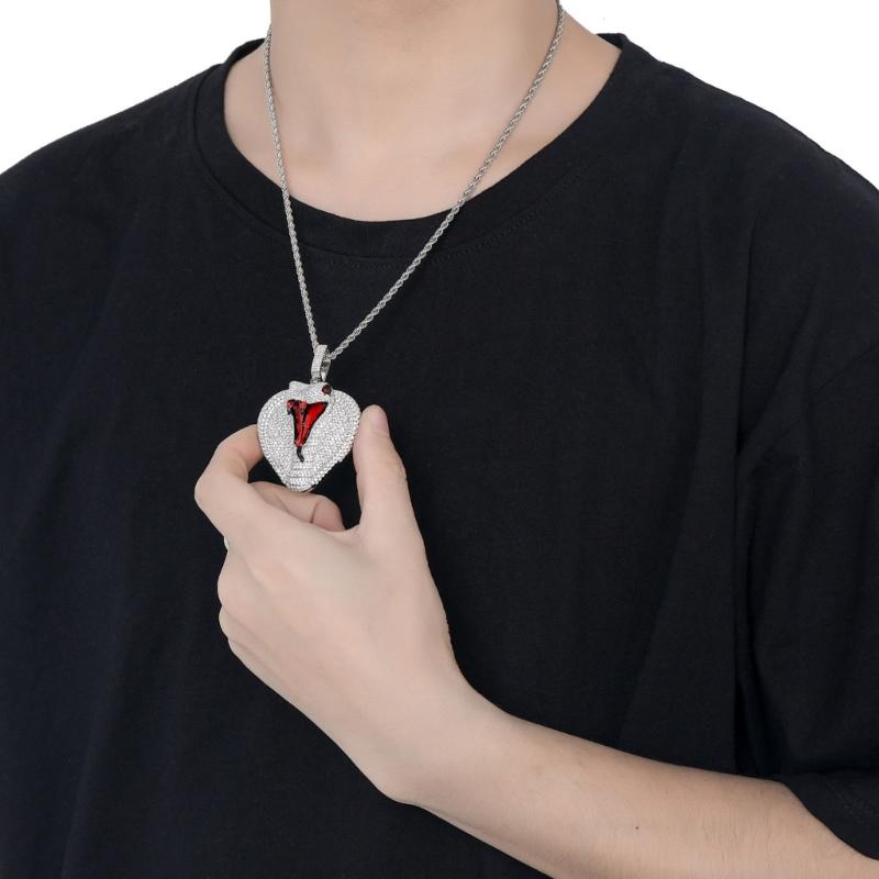 Hip Hop Schlangen Anhänger Zirkonia Funkelnde Kobra Schlange Tier Anhänger Halskette Herren Damen Rapper Punk Schmuck