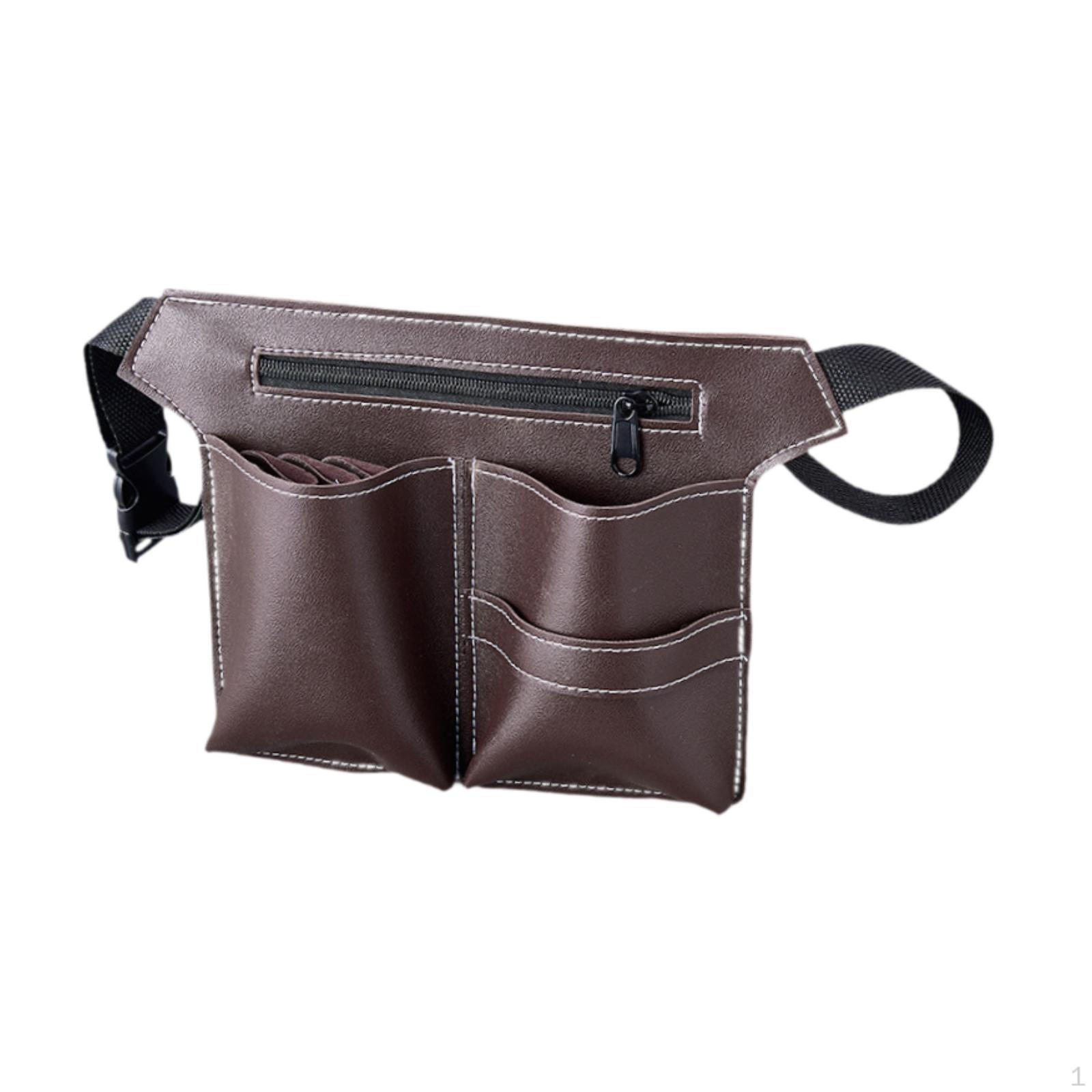 

Сумка-пояс для парикмахера из искусственной кожи, сумка-пояс для парикмахера, сумка для хранения ножниц для парикмахера коричневый