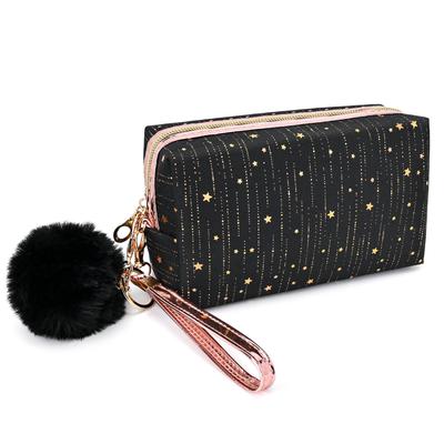 Newseego Small Makeup Cosmetic Large Storage Gadget Travel Black Women's Pouch, Pouch, Cute, Capacity, Stylish, Water-Repellent, Pouch, Case,