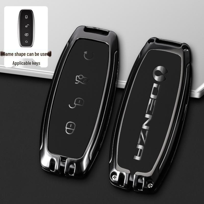 

Чехол для ключа D9 для Denza: Роскошный аксессуар для интерьера умного электромобиля с металлическим корпусом и шнурком для ключей для мужчин и женщин