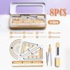 8PCS Multifunctional Compass and Ruler Sets Protractor Stationery Ruler Set  School Starts