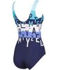 slims your body covers body parts fits up to Q large fitness SX size 9 [Wacoal Swimwear] Full-shape swimsuit, line, (tummy, back, hips), one-piece,