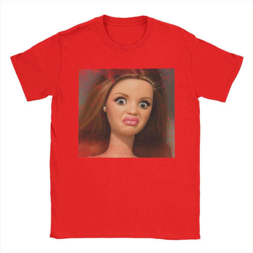 Men Womens Disgusted Doll Meme Face Printed T Shirt Cotton Clothing Crazy Short Sleeve Crew Neck Tees Gift Oversized TShirts