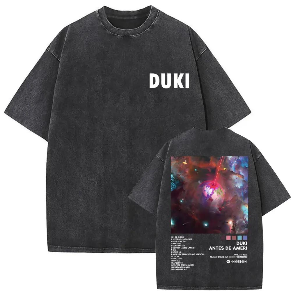 

Washed Vintage Rapper Duki ADA Tour T Shirt Mens Hip Hop Oversized Short Sleeve Tshirt Men Fashion High Quality Streetwear S