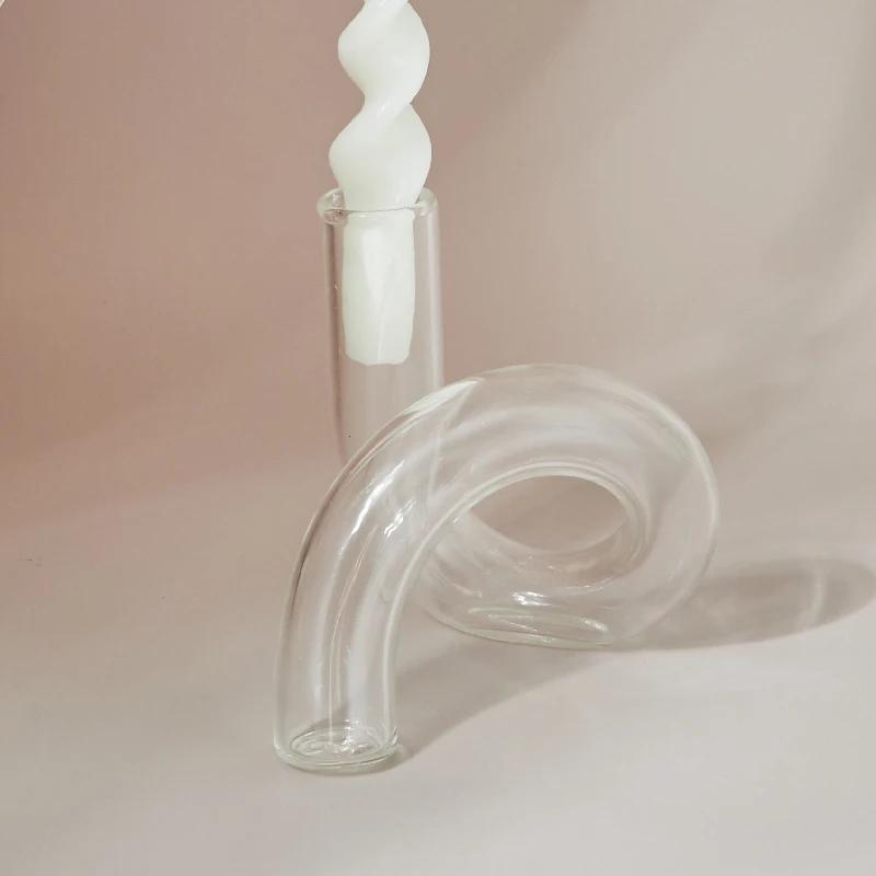 Glass Vases Clear Flower Vase Candle Holders Wedding Centerpieces Home Decoration Table Centerpieces Candlestick Holder