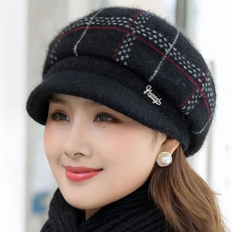 

WTEMPO Retro Elegant Casual Versatile Stretchy Hats Women s Autumn Winter Warm Thick Soft Solid Color Windproof Cold-proof Hats 1pc чёрный