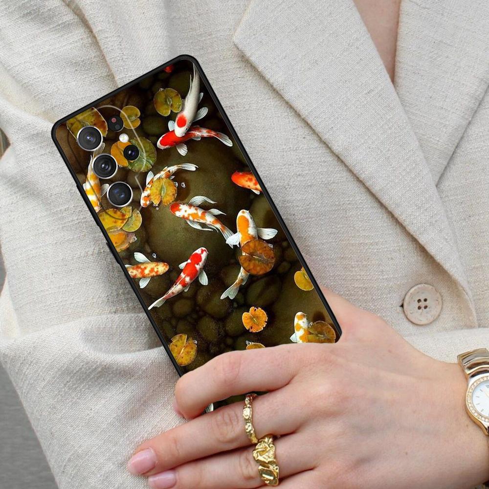 Koi Carp Fish Painting Cell Phone Case for Samsung Galaxy S26 Ultra S25 S24 S23 S22 S21 S20 Note10 Cover