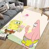 SpongeBob SquarePants2 Flannel Pattern Square Carpet,Area Rug,Carpet Rug for Living Room Bedroom Sofa Playroom Decor,Non-slip Floor Mat