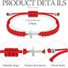 2 Pieces Friendship Cross Bracelet Black String Rope Braided Bracelet Cross Handmade Matching Couple Bracelets for Women Men