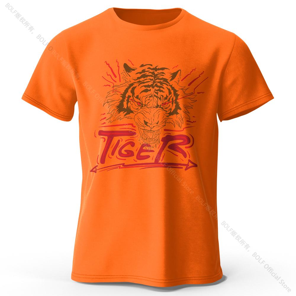 Cultural Tiger Motif Printed 100% Cotton T-Shirt, Soft & Comfortable Round Neck Short Sleeve Tee for Men & Women