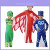 Kostým PJ Masks od Noblekids s barevným overalem Catboye, Owlette a Gekka pro děti