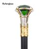 Grüner Diamant-Typ, goldener weißer Gehstock, modischer dekorativer Gehstock für Gentleman, eleganter Cosplay-Gehstock, Knauf, Bischofsstab, 90 cm