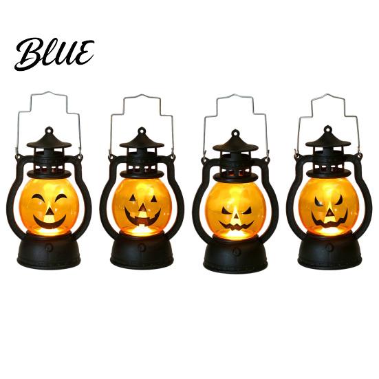 Halloween Retro Horse Lantern Pumpkin with LED Light Portable Funny Hanging Light Faces Safe Flame-Free Decoration for Indoor Outdoor Party Use Cute
