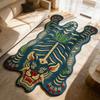 2D Flat Tiger Tiger Carpet Non Slip Creative Floor Mat Retro Area Rug  For Children