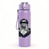 1PC Eagle wing western graphic print 750ml colorful plastic sports water bottle leakproof pop up lid with straw for outdoor work home use