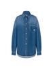 MOSCHINO Blue Cotton Heart Denim Shirt