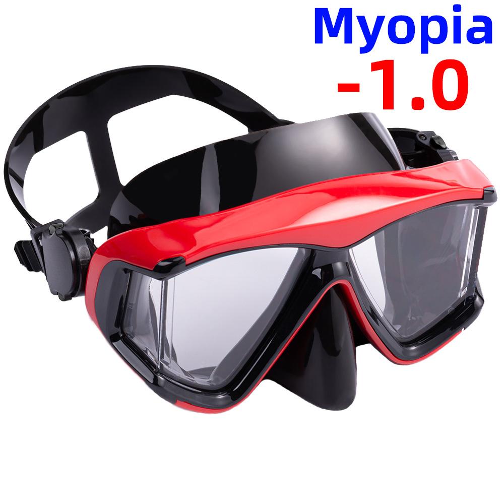 Optische Myopie-Schnorchel-Tauchmaske, Schwimmbrille, kurzsichtige Ausrüstung, Panorama-Weitsicht, Erwachsene, Jugendliche – 1,0 bis 6,0