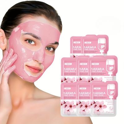 Kirschblüten-Schlammmaske, Einzelstück, 5 g, saubere Schlammmaske, Probierset, Gesichtspflege, feuchtigkeitsspendend