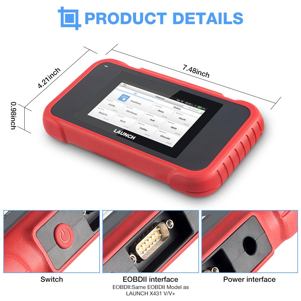 [Clearance sale] LAUNCH X431 CRP123 CRP123 E OBD2 Scanner ABS/SRS/Transmission/Engine Systems Diagnose Tool Lifetime Free Update