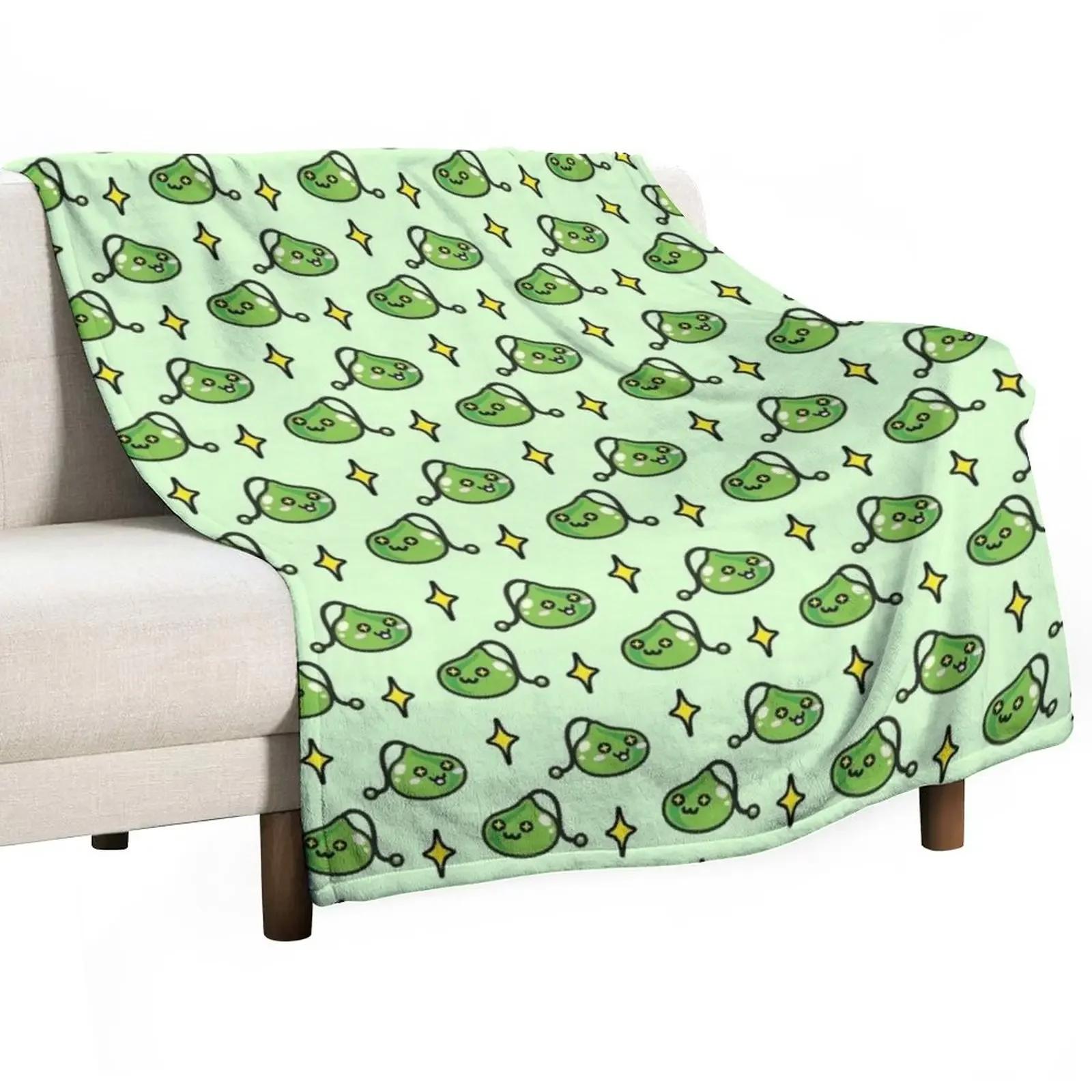 

Cute Maplestory Slime Throw Blanket Multi-Purpose Sofas Blanket Fluffy# 75X95CM серый