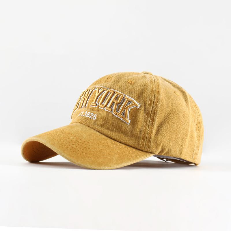 JM Hat Nieuwe gewassen katoenen pet NEW YORK geborduurde baseballpet pet pet zonnehoed geborduurde baseball vizier adjusable