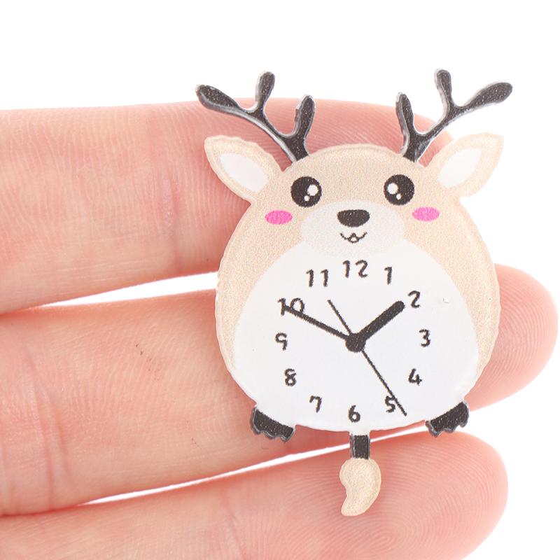 Multi Dollhouse Wall Clock Bird Octagonal Alarm Clocks Doll House Miniature Accessories Pretend Play Living Room Furniture Toys