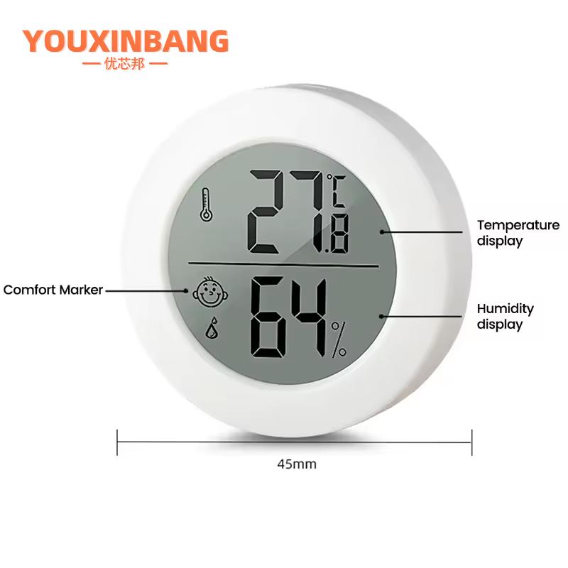 LCD Digital Thermometer Hygrometer Fridge Freezer Temperature Humidity Sensor High Accuracy Surface Mount Celsius Fahrenheit