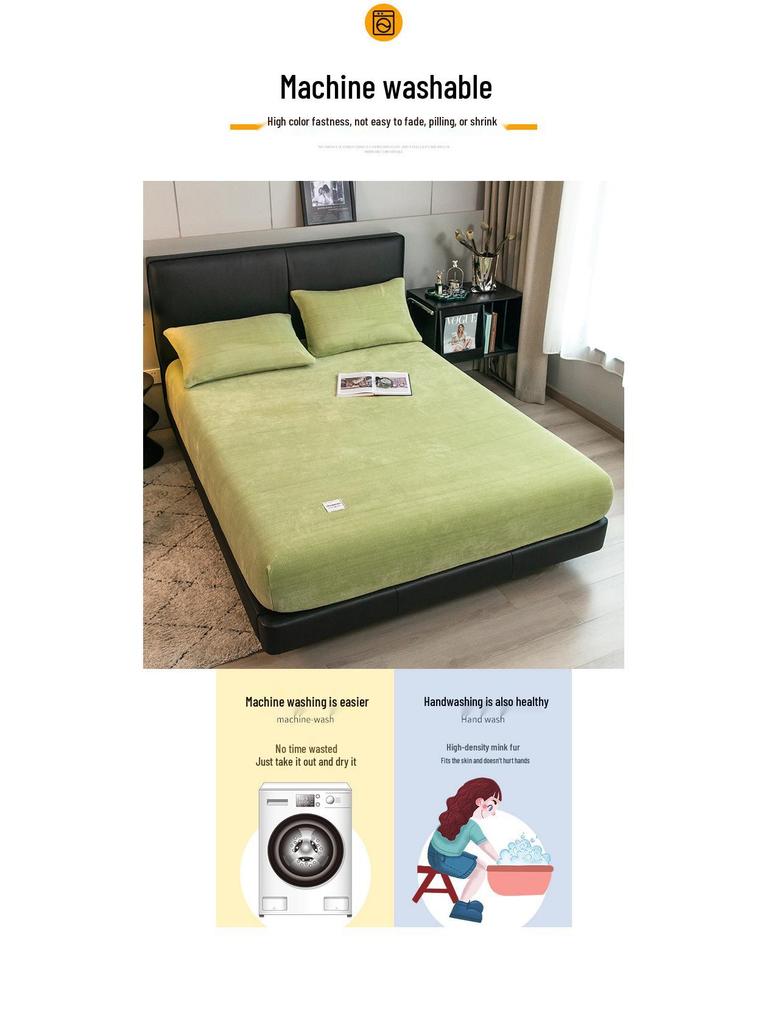 Winter Crystal Velvet Bedspread Set: Single-Piece Milk Velvet Fitted Sheet & Protective Cover for Dorm, Thickened Three-Piece.