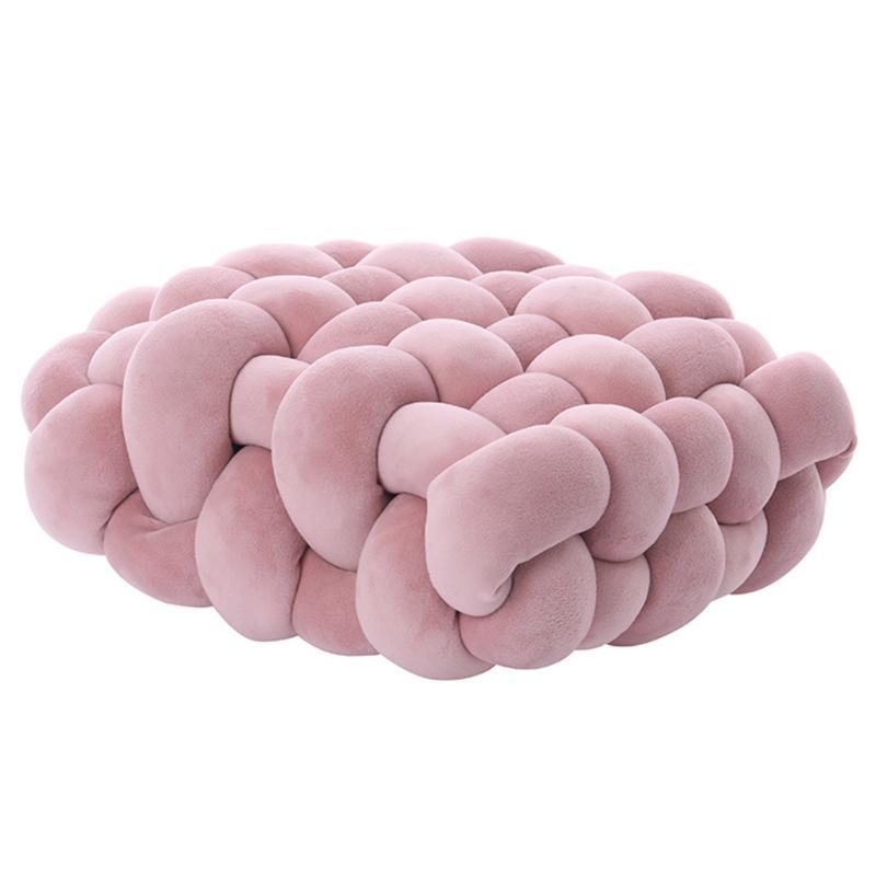 Nordic Handmade Woven Plush Square for Seat Back Cushion Knotted Stuffed Color Thick Chair Pad Floor Waist Pillow
