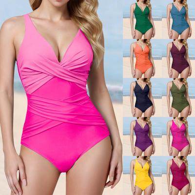 Swimwear For Women 2025 Swimsuits For Women Slimming 1 Piece Bathing Suit Retro Ruched Push Up Vintage