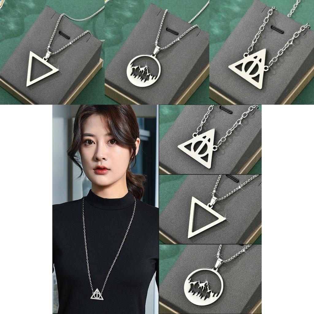 Stylish Stainless Steel Geometric Pendant Necklace For Men And Women With 18k Gold Plating