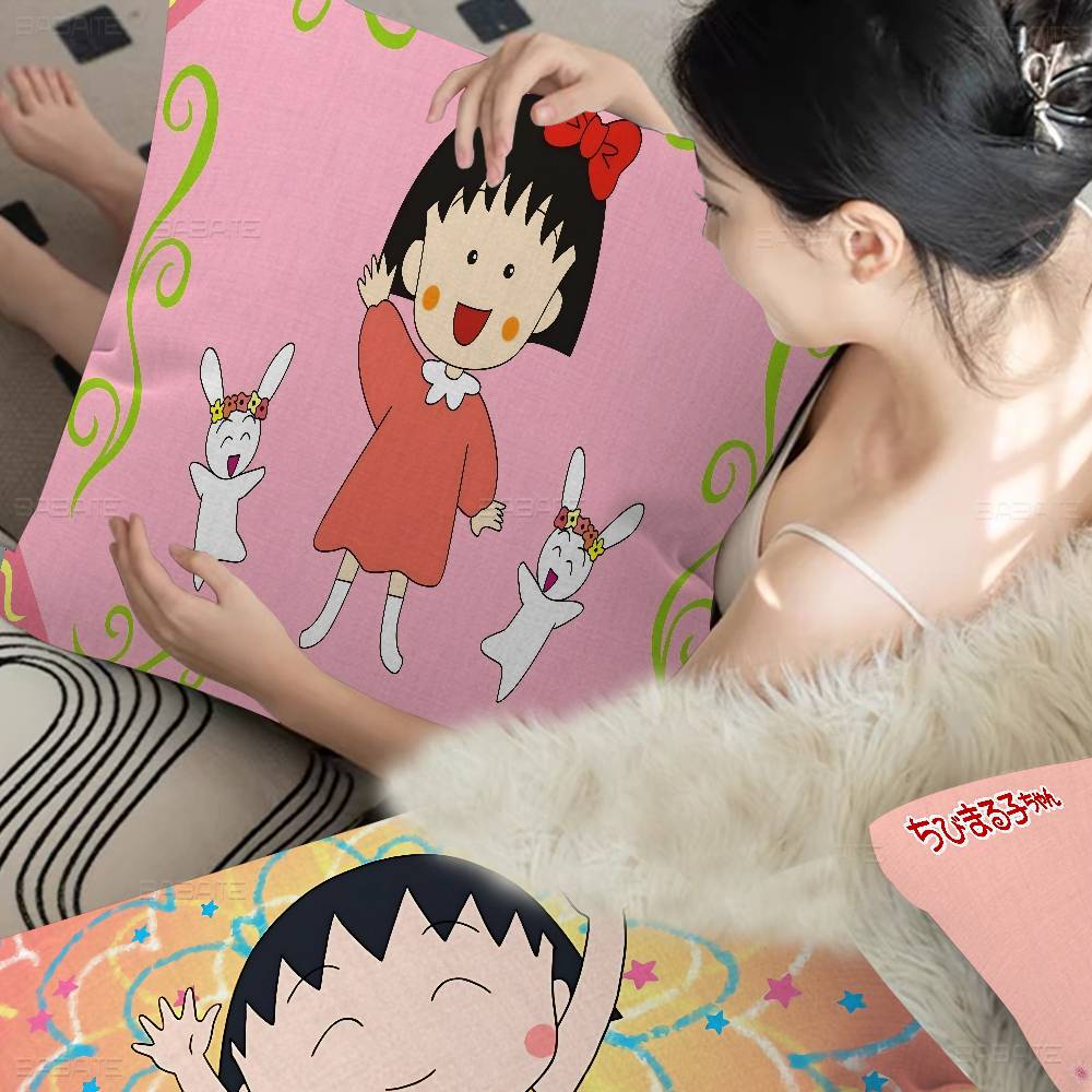 CChibi Maruko Chan Cushion Cover Decorative Pillow Sofa Home Decor case pillow cases