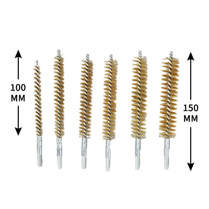 Copper Wire Pipe Brush for Polishing, Deburring & Rust Removal with M6 Teeth Screw 