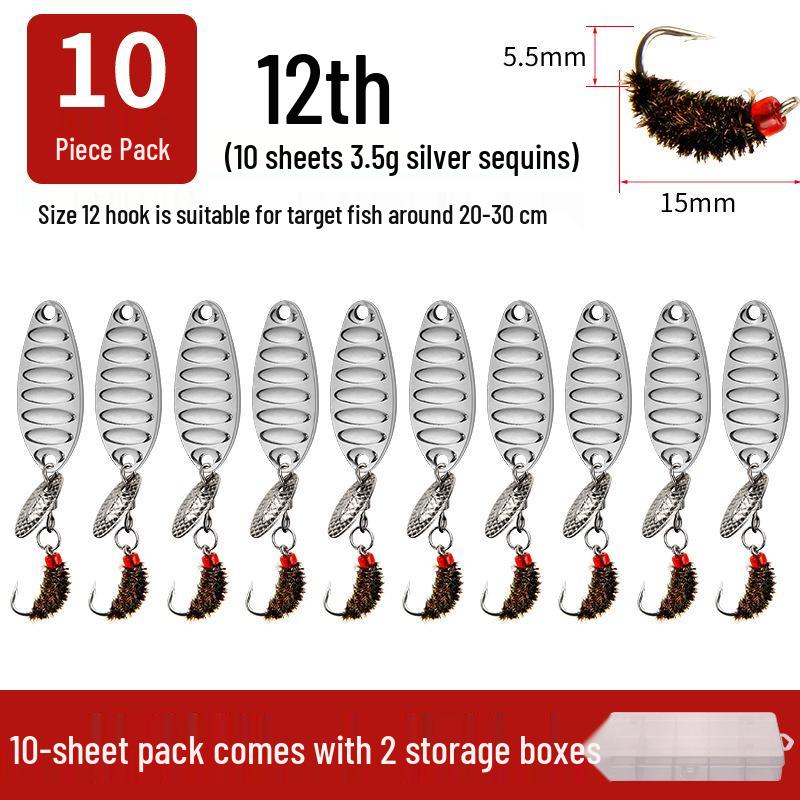 Modified Fly Fishing Hooks: Flat Vibration Spinner, Dragon Scale Micro Lures for Mandarin Fish & Crucian Carp