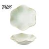 Talos Soy Sauce Dish Plate, Ceramic Lotus Leaf Design, High-Temperature Fired Unique Texture Jewelry Holder, for Dipping Vinegar Snack