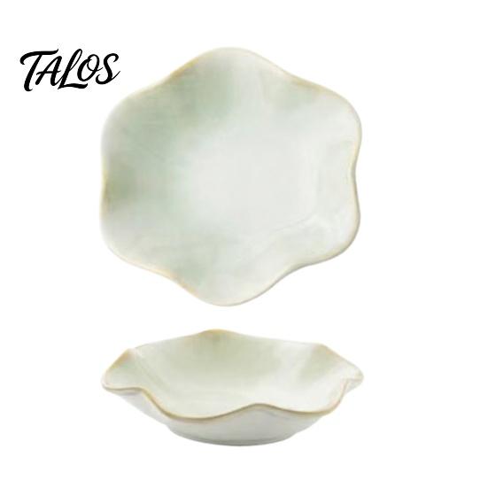 Talos Soy Sauce Dish Plate, Ceramic Lotus Leaf Design, High-Temperature Fired Unique Texture Jewelry Holder, for Dipping Vinegar Snack