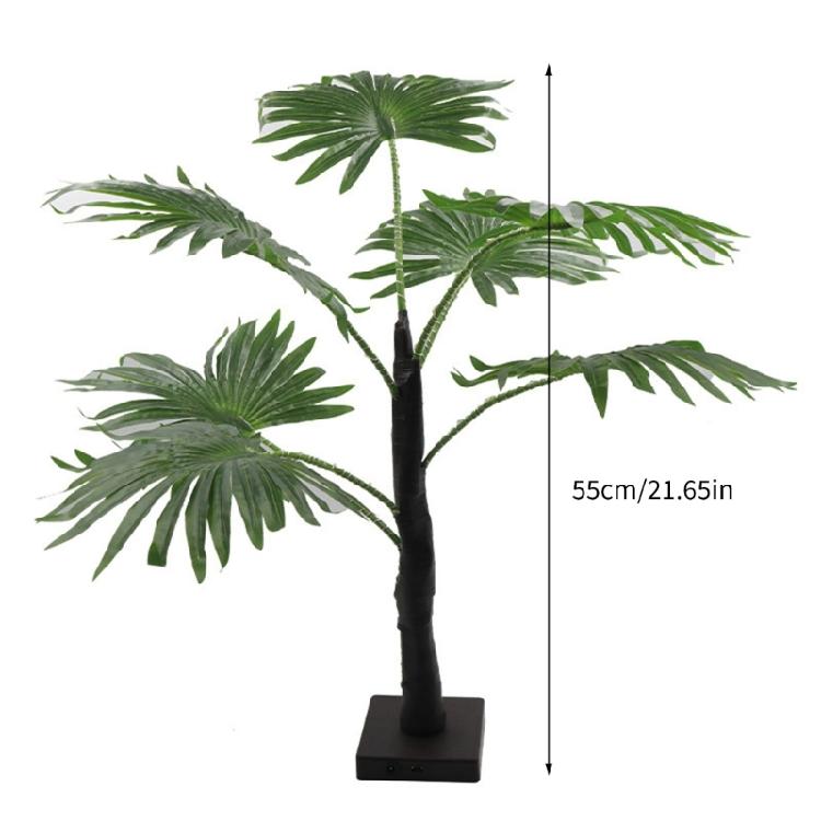 Realistic Glowing Plastic Palms Tree With LED Bulbs Great Decorative Table Lamp For Nighttimes Event
