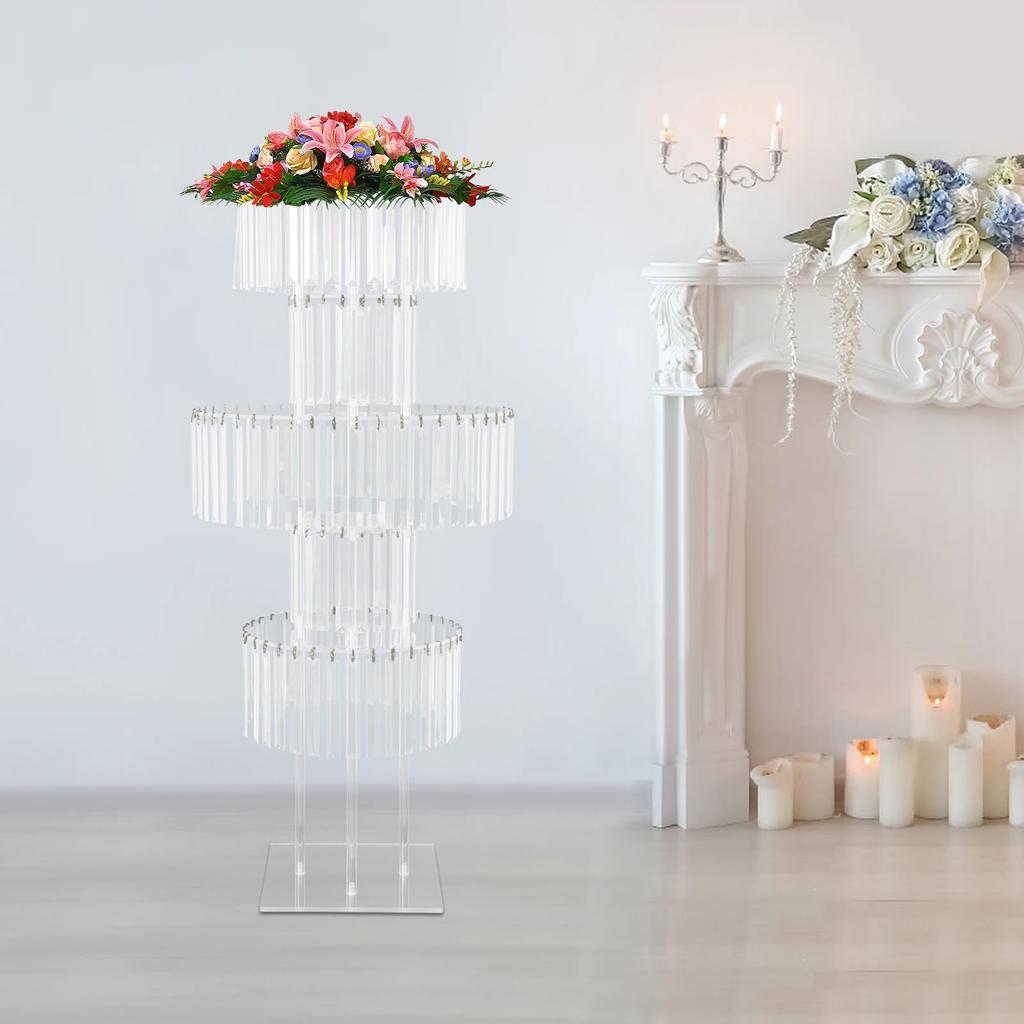 Femvånings bröllopsblomsterställ, kristallblomsterställ, bröllopsdekorativt blomsterställ