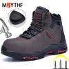 Genuine leather Men Boots Safety Shoes waterproof Safety boot for engineers Work Shoes Puncture-Proof Indestructible shoes