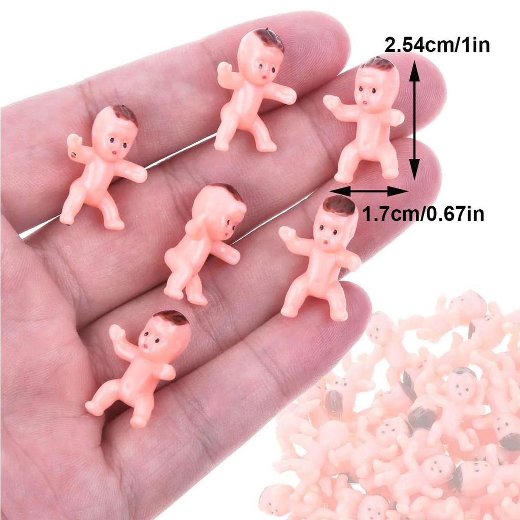 150/100/60/30 Stück Mini-Plastikbabypuppen für Babyparty Eiswürfelspiel Mini-Baby Geschlechtsenthüllung Babyparty Gastgeschenke Dekoration 5