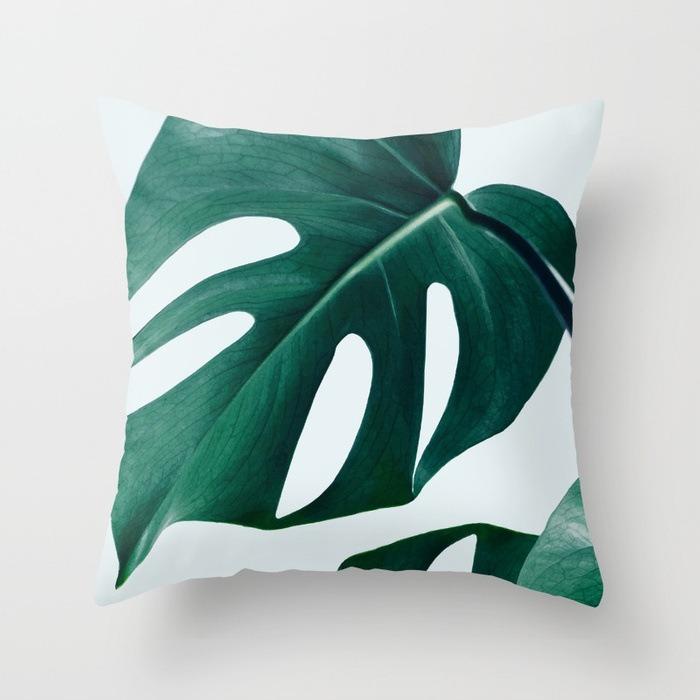 Ins Style Leaf Pattern Decorative Pillowcase Living Room Bedroom Square Cushion Pillowcase