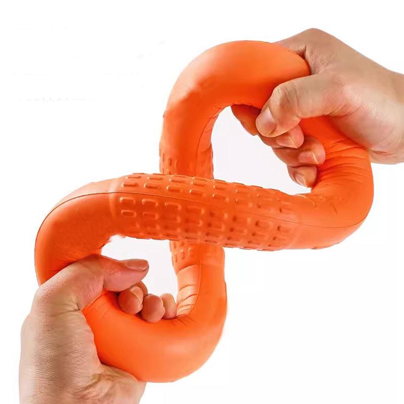 Durable EVA Floating Tug Ring Dog Toy for Aggressive Chewers, Orange Chew-Resistant Fetch Toy for Water Training