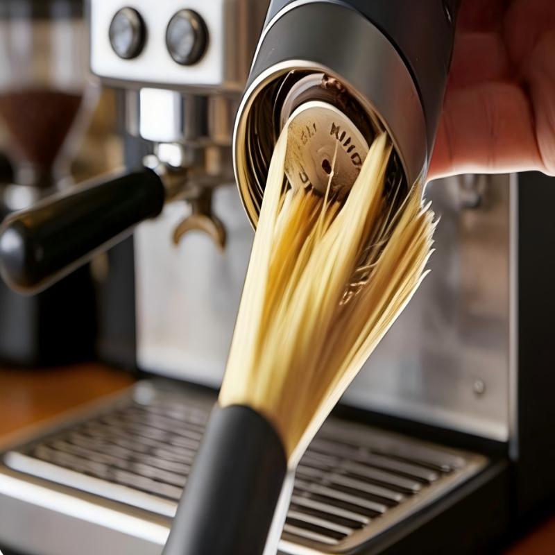 Coffee Machine Cleaning Brush, Dual Purpose Dusting Espresso Grinder Brush, Black, Polypropylene, PET Bristles