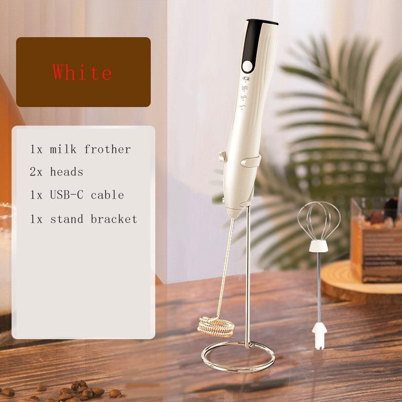 Hand Mixer Milk Frother for Coffee Matcha Handheld Foam Maker Electric Whisk Drink Mixer Rechargeable Egg Beater With Stand