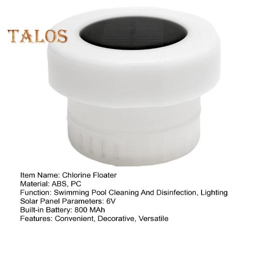 Solar Pool Chlorine Floater with Light Chlorine Tablet Floater Pool Chlorine Dispenser Colorful Light Chlorine Floater for Hot Tub