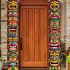 VIKAMA Aloha Summer Door Flag Exotic Tiki Bar Decor Colorful Face Sign for Home Patio Porch Beach Party Supplies Decoration