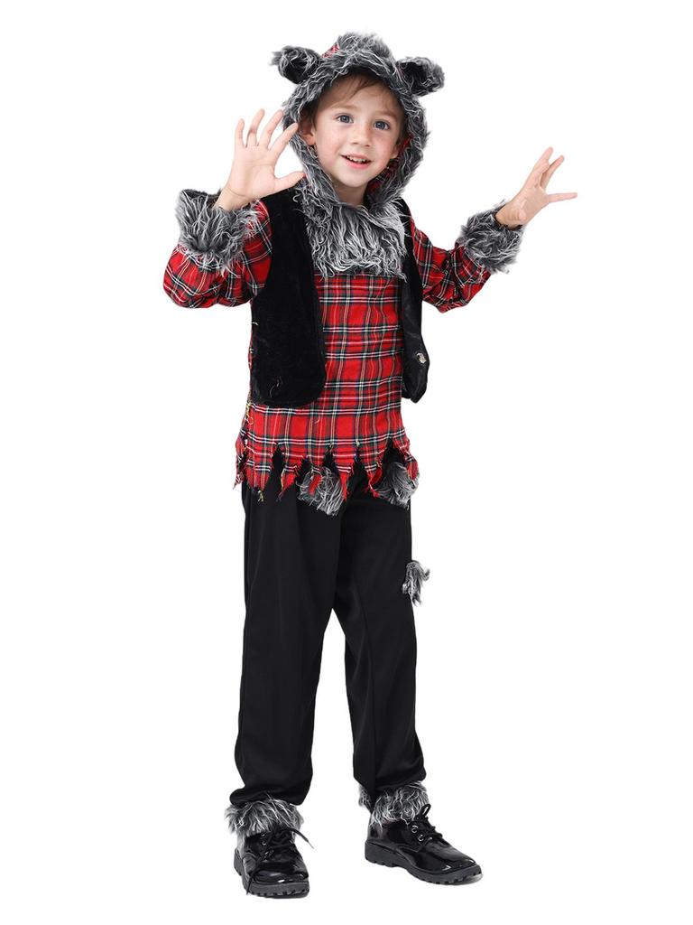 Kids' Werewolf Masquerade Costume for Halloween & Kindergarten Stage Play