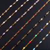 2.5mm Wide Gold Color Stainless Steel Lip Link  Chain Multi color Enamel Bead Necklace for Men Women Fashion Jewelry Gift